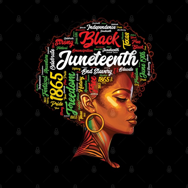 Black History Afro Queen Melanin Word Art Womens Juneteenth by trendingoriginals
