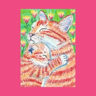 Orange ginger cat snuggles T-Shirt