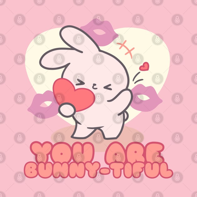 Cute Bunny kiss 'You Are Bunny-tiful'! by LoppiTokki