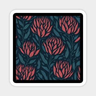 Protea Flower Seamless Pattern | South Africa National Flower | National Sport Symbol | King Protea Magnet