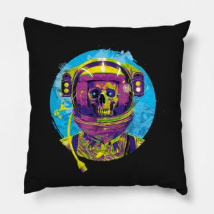 Grinning Astronaut Skull Pillow