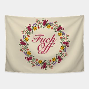 Flowers and fuck off Tapestry