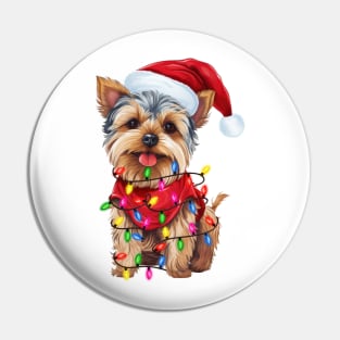 Christmas Yorkshire Terrier Pin