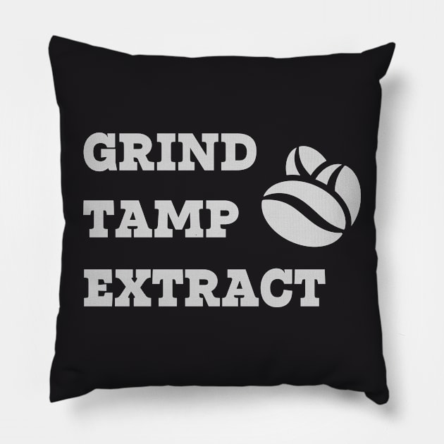 Grind Tamp Extract Pillow by Czajnikolandia