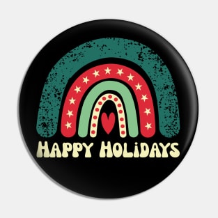 Happy Holidays Christmas Rainbow Pin