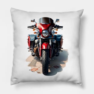 red  vintege motorcycle design Pillow