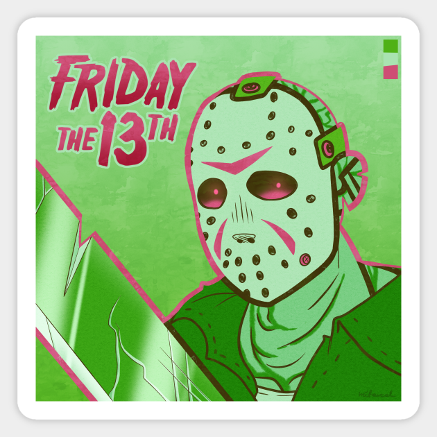 Neon Jason Voorhees - Friday The 13th - Sticker | TeePublic