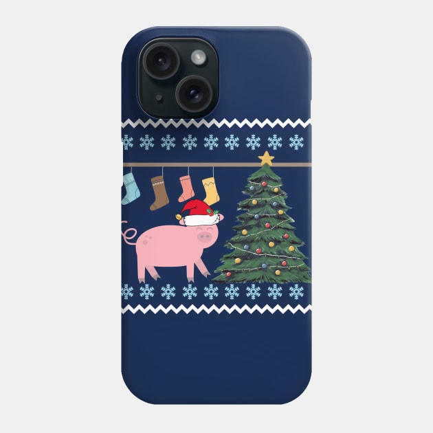 Cute Pig Christmas Phone Case by epiclovedesigns