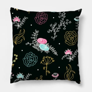 Elegance Seamless pattern with flowers Pillow