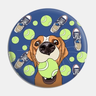 Funny Dog, Sneakers, Ball, Play Pin