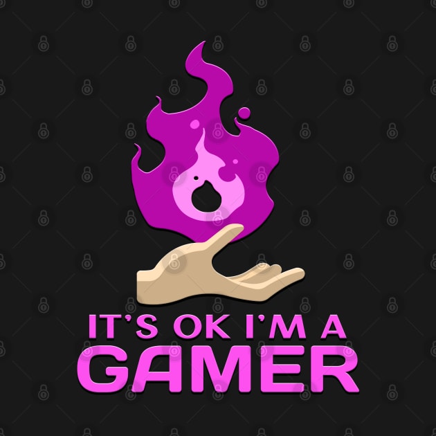 Its Ok Im A Gamer Pink by Shawnsonart