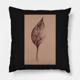 Cinnamon Leaves - Prisma Pencil Drawing Pillow