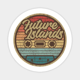 Future Islands Retro Cassette Circle Magnet