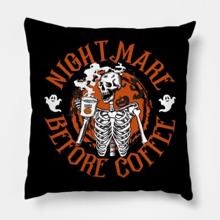 Nighmare Before Coffee Pillow