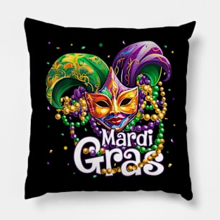 Happy Mardi Gras Carnival Party Mask BeadsKids Pillow