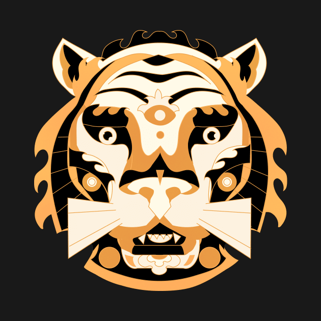 The King of Style: Minimalist Gold Lion by yoaz