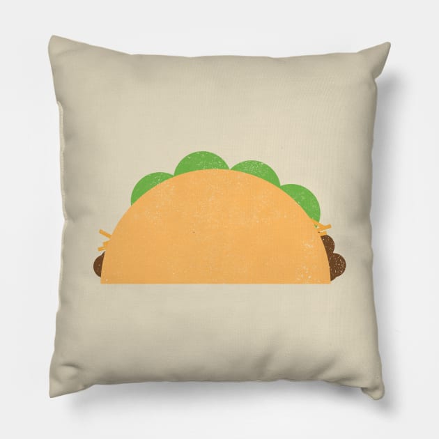 Taco Love Flat Vintage Art Pillow by Commykaze