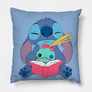 Stitch read a book Pillow