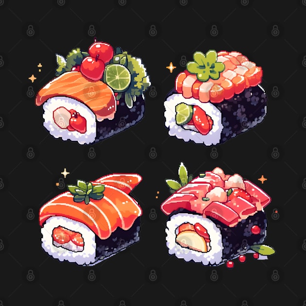 Cute Sushi Anime Food Pixel Art by TheMystique