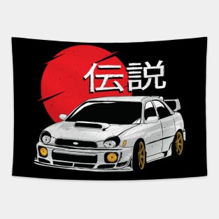 I Love WRxSubie_White Subie Tapestry