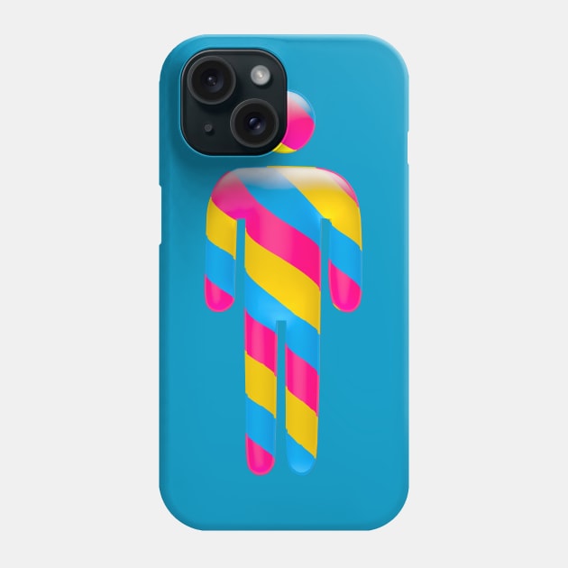 Male icon in Pansexual flag colors for LGBTQ+ diversity Phone Case by Visualisworld