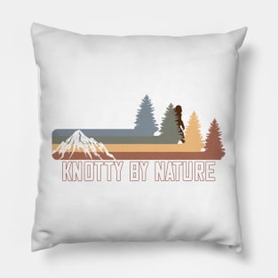 Knotty By Nature Bigfoot Sasquatch Mountain Woods Forest Pillow