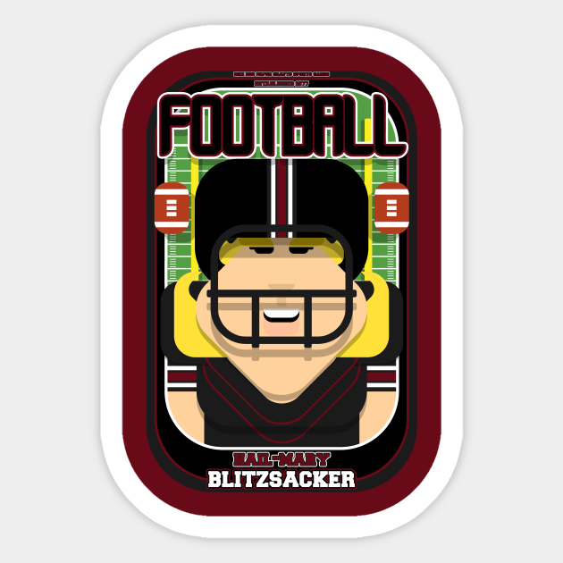 American Football Black and Maroon - Hail-Mary Blitzsacker - Hazel version - American Football - Sticker