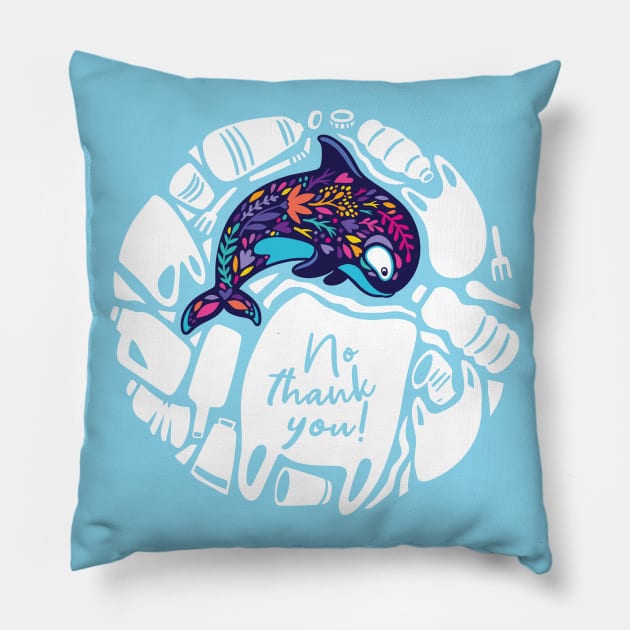 No Thank You Pillow by PenguinHouse