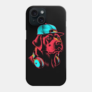 Synthwave Labrador 80s 90s Hip Hop Dog Lover Phone Case