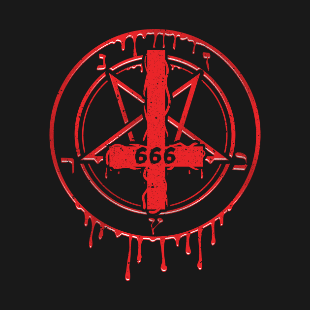 Inverted Pentagram I Satanic 666  print by biNutz