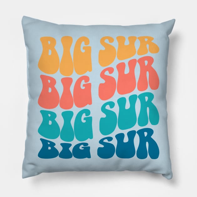 Big Sur Hippie Vintage Pillow by Big Sur California 