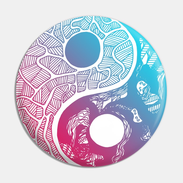 Dual Color Abstract Yin Yang Pin by kenallouis