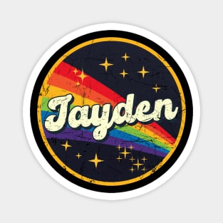 Jayden // Rainbow In Space Vintage Grunge-Style Magnet