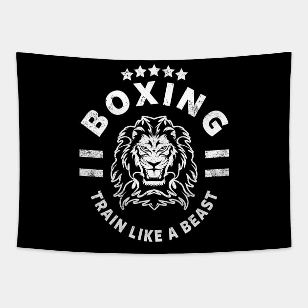 BOXING - TRAIN LIKE A BEAST Tapestry by Tshirt Samurai