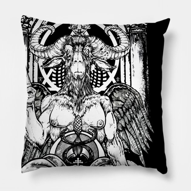 Baphomet Goat Devil Elphis Levi As above so Below 666 Pillow by Esoteric Origins