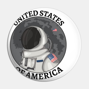 astronaute usa flag Pin