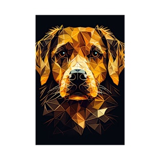 Triangle Dog 2 - Abstract polygon animal face staring T-Shirt