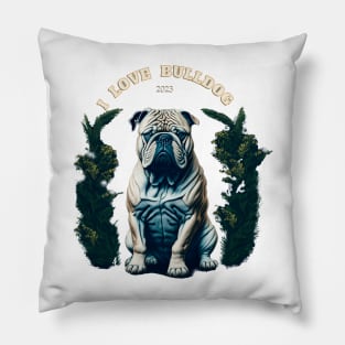 Floral Devotion: Love for Bulldogs Pillow