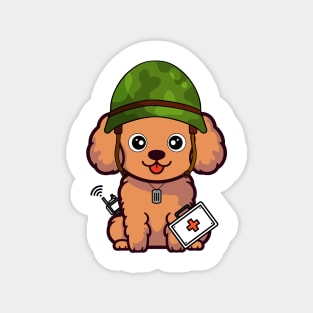 First aid military brown dog Magnet