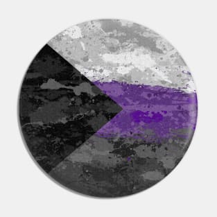 Abstract Paint Splatter Demisexual Pride Flag Pattern Pin