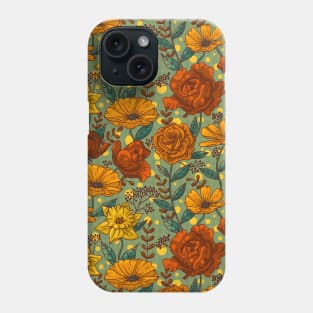 Rich Summer Flowers on Green Phone Case