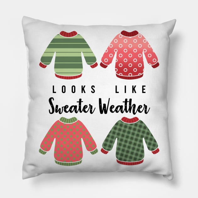 Sweater Weather Pillow by Anna.Moore.Art