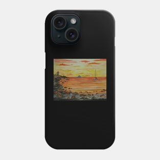 Sunset at Sandy Bay Gazebo on Rockport Front Beach Phone Case