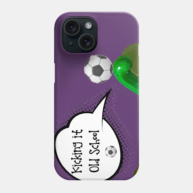 Soccer- Dino and birds kicking it old school Phone Case by aadventures