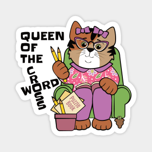 Queen of the Crossword Cat Magnet