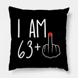 Vintage 64th Birthday I Am 63 Plus 1 Middle Finger Pillow