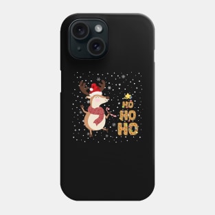 Christmas with reindeer in the snow Phone Case