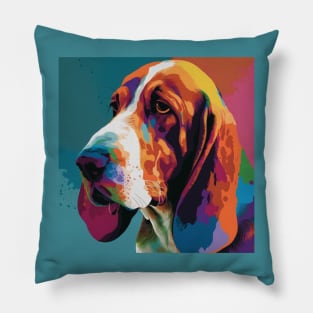 Basset Hound Pop Art Design Pillow