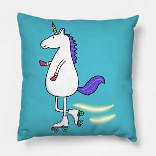 Roller skating unicorn Pillow