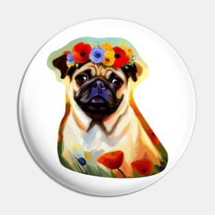 Florence the Flower Pug Pin